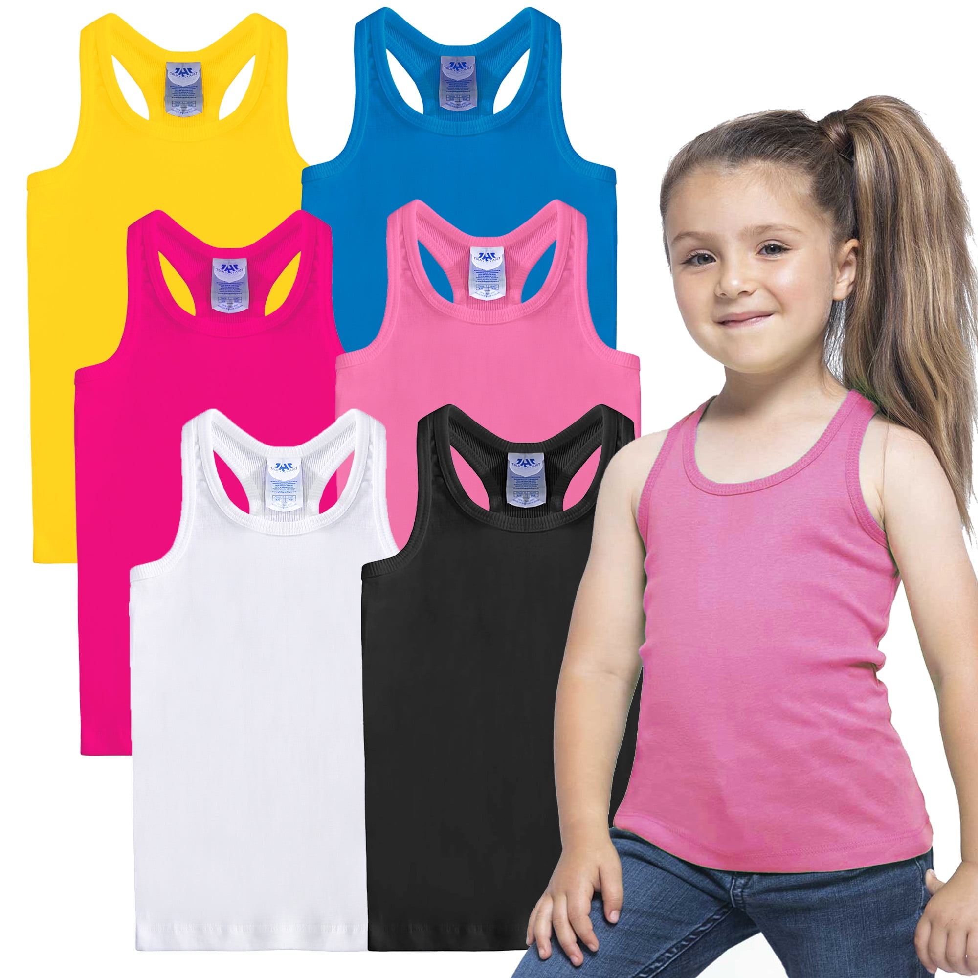 Brug for Dwell samling 6 Pack Toddler Tank Tops Girls Assort #2 Tank Top Pack Racerback Kids Tank  Tops Undershirt for Dance, Gymnastics Clothes For Girls - Walmart.com