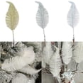 thumbnail image 3 of Yuarrent Abrazadera de hojas de brillo de simulación de Navidad, 6 uds., decoración de Navidad, pluma de plástico de simulación para vacaciones, bodas Kits de decoración para fiestas Numero 3 Yuarrent HA045229-03, 3 of 6
