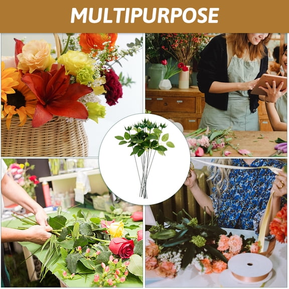 PENIKOKO 1 Set Plastic Flower Stems with Leaves and for Crafts Floral Arrangements and Home Decor