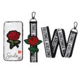 thumbnail image 2 of Funda para teléfono móvil perfecl Modelo 6 con Diseño de rosas bordado antideslizante color negro, 2 of 8