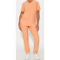 thumbnail image 3 of Happy Scrubs X-Large Unisex Peach Scrub Top and Drawstring Pants for Adult, 3 of 3