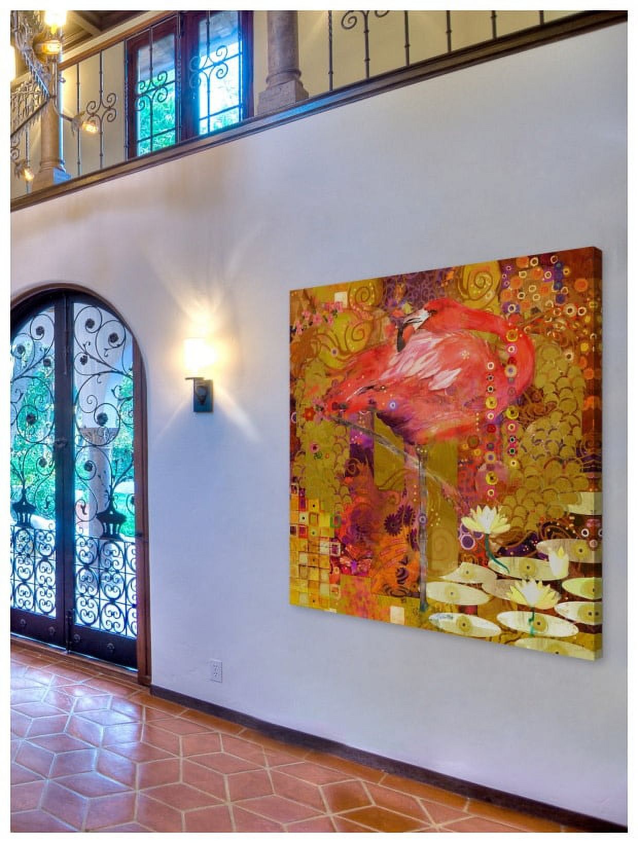 "Flamingo Mingle" Painting Print on Wrapped Canvas