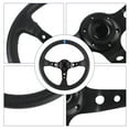 thumbnail image 3 of 14in Car Racing Steering Wheel PVC for 6 Hole Hub Adapter Aluminum Universal Carbon Fiber Look Sport Steering Wheel with Horn Button, 3 of 7