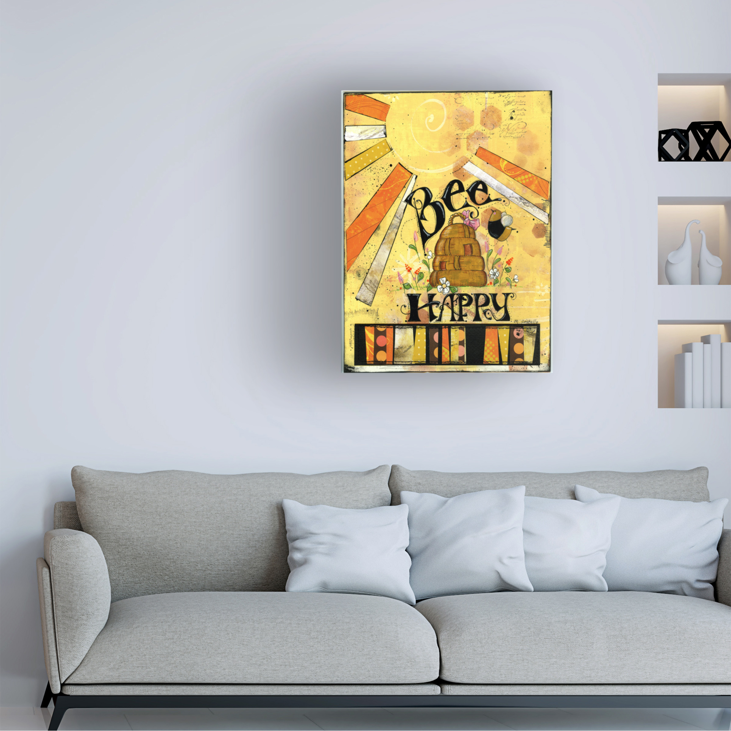Trademark Fine Art 'Bee Hive Happy' Canvas Art by Maureen Lisa Costello