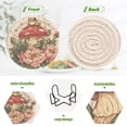 thumbnail image 4 of Haosy Set of 6 Drink Woven Coaster with Holder Heat Resistant Non-Slip Bar Coasters 4 Inches Mushroom Frog Flower, 4 of 7