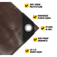 thumbnail image 5 of Core Tarps 5 Mil Classic Tarp Tarpaulin Waterproof Cover, Brown and Black 24 x 64Ft, 5 of 7