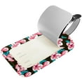 thumbnail image 2 of Square 2Pack PU Leather Tropical Black Floral Cruise Luggage Tag with Privacy Cover and Name ID Tag for Travel Handbags Backpacks Luggage Tags, 2 of 6