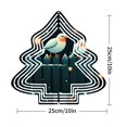 thumbnail image 3 of Stylized Metal Hanging Christmas Tree Wind Spinner - Decorative Garden Ornament with Snowflakes & Glowing Orbs for Winter Charm, 3 of 7