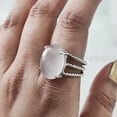 thumbnail image 6 of Natural Rose Quartz Ring, Woman's Quartz Ring, Natural Birthstone, 3 Twisted Band, 925 Sterling Silver, Womens Ring, Christmas, Thanksgiving, Handmade, Statement Jewelry, Natural Gemstone Ring, 6 of 7