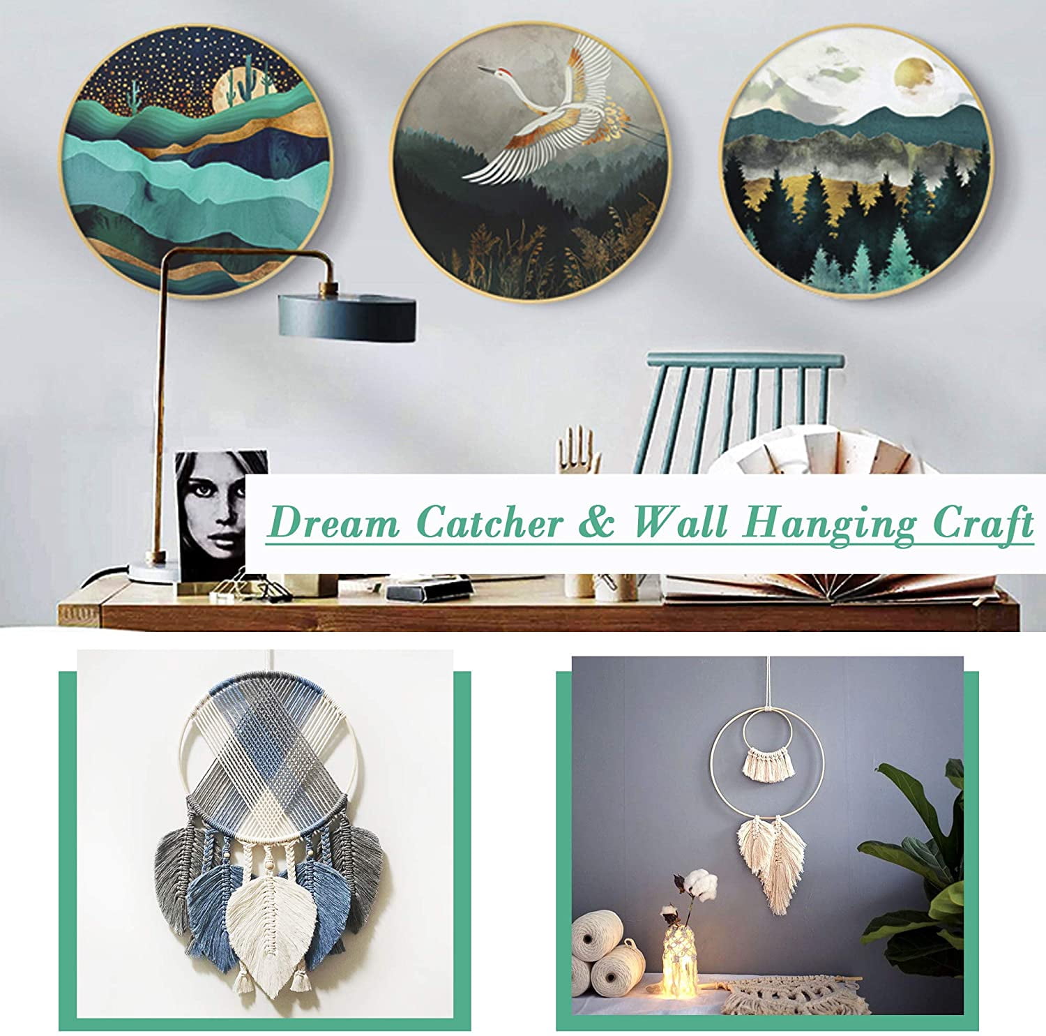 Dream Catcher Ring 20cm Wooden 15pcs Dream Catcher Crafts Macrame Rings For  Diy Crafts, Wedding Decorations (15cm 20cm)