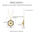 thumbnail image 6 of Rosec Jewels Natural Black Diamond Flower Pendant Necklace - Geometric Hexagon Necklace - AAA Quality - with Jewelry Box, 14K Yellow Gold, 6 of 9