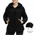 thumbnail image 6 of Ashirexll Womens Puffer Coats, Winter Coats for Women, Fall and Winter Solid Color Hooded Zipper Windproof Warm Coat, 6 of 7