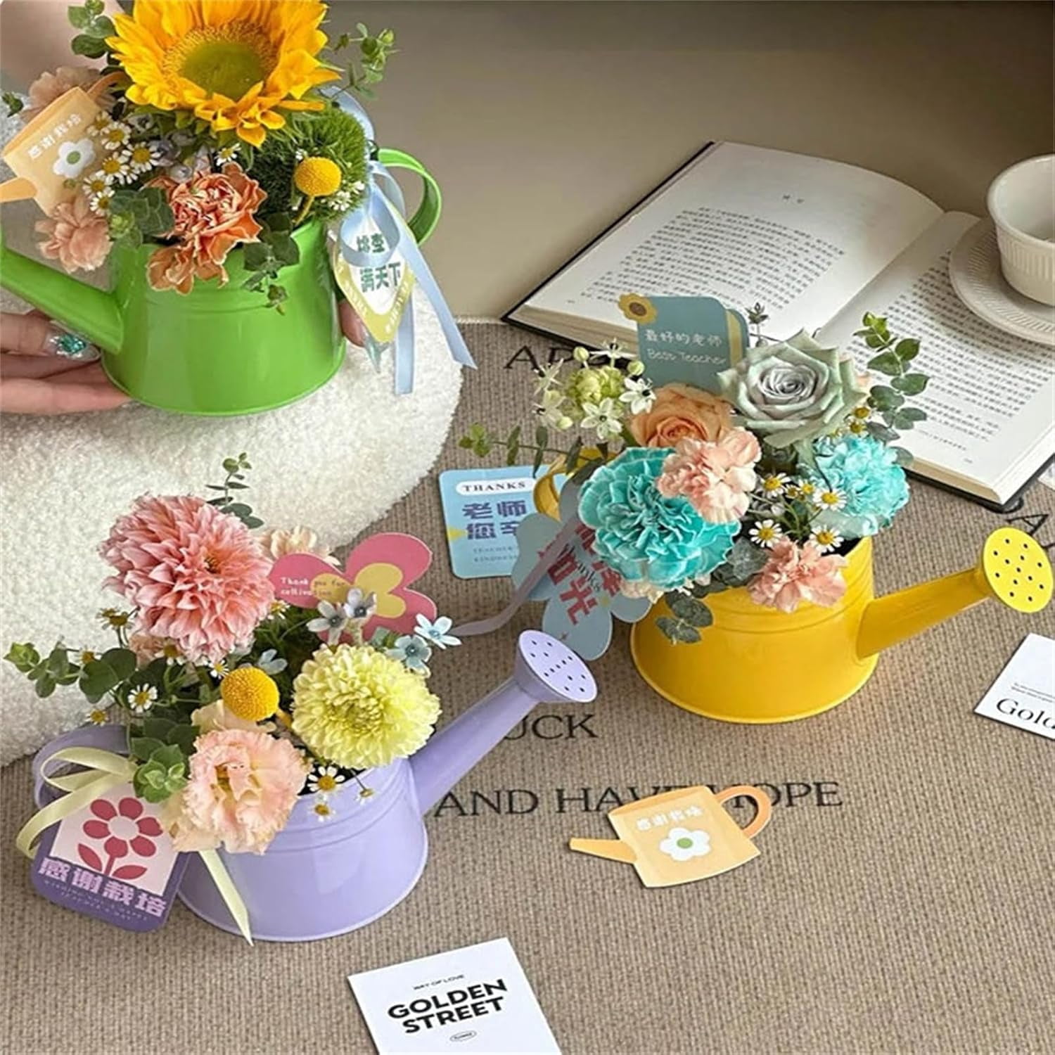 2026 New Metal Watering can,1L Tinplate Watering Kettle,Vintage Metal Waterings Cans for Flowers, Indoor & Outdoor Plants, Lawn & Garden Irrigation Tool (D)