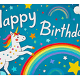 thumbnail image 3 of Colorful Unicorn Themed Happy Birthday Banner Background Backdrop Party Supplies Decorations for Birthday Parties Photography Props Kids Celebrations, 3 of 7