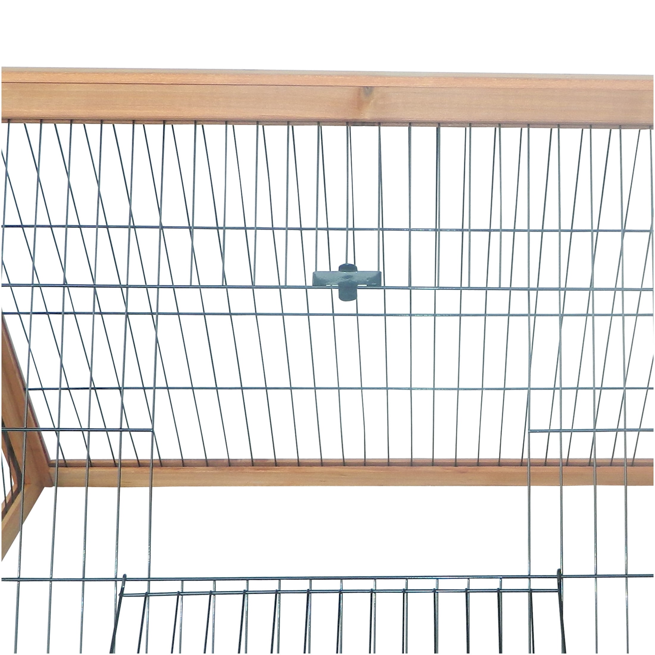 JERFIT 46" Outdoor Rabbit Hutch with Run, A-Frame Wooden Bunny Cage with Ventilated Wire, Weather-Resistant Small Animal House, Yellow