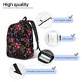 thumbnail image 4 of Rateoe Flowers And Humming Bird1 Pattern Canvas College Laptop Backpack,Travel Daypack,Durable Rucksack Travel Notebook Bag School Backpack Book Bag for Men Women-Small, 4 of 7