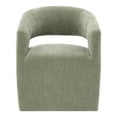 thumbnail image 3 of Furniture of America Arize Modern Fabric Barel Back Accent Chair with Casters, Green, 3 of 13