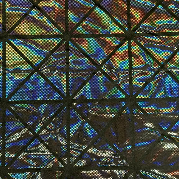 Geometric Hologram Laser Foil Nylon Spandex Fabric