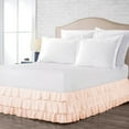 thumbnail image 2 of CCNY 18" Inch Drop Multi Ruffled Bed Skirt King Size 100% Microfiber Made Peach Color, 2 of 6