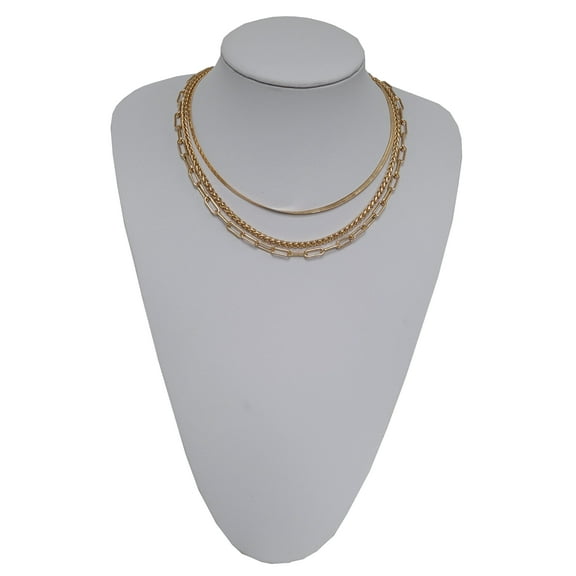 Time and Tru Women's Gold Tone 16"Adjustable Layering Chain Necklace. 16",17"18" Layer Necklace makes this Necklace Amazing for Everyone!