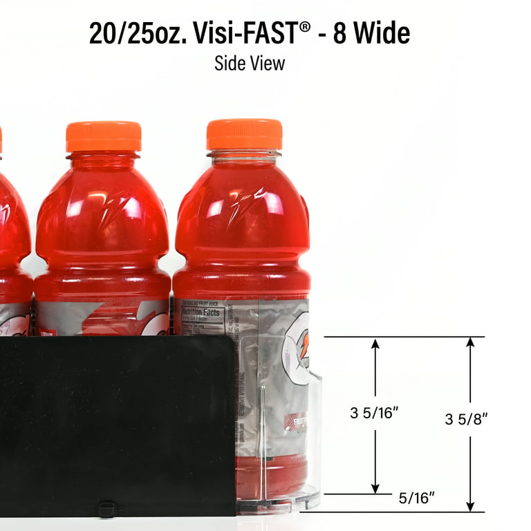 Display Technologies Visi-FAST® (Pack of 1) Drink Can Organizer for fridge,  Pusher Glide, 12 oz, 16oz Soda Can Water Bottle Storage for Refrigerator,  Kitchen, …