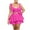 Hot Pink, variant on HAiming 2 Piece Sets for Women Ruffle Crop Tank Top with Layered Mini Skirt Club Vacation Cute Outfits