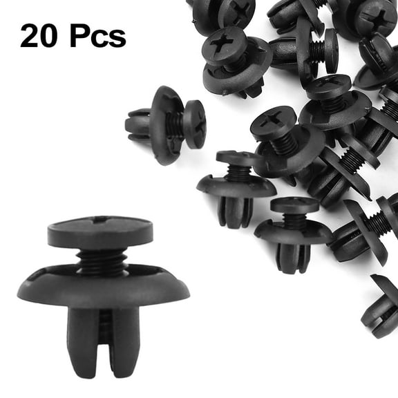 20 Pcs 8mm Universal Door Panel Trim Clips Fender Push in Nylon Rivets Black