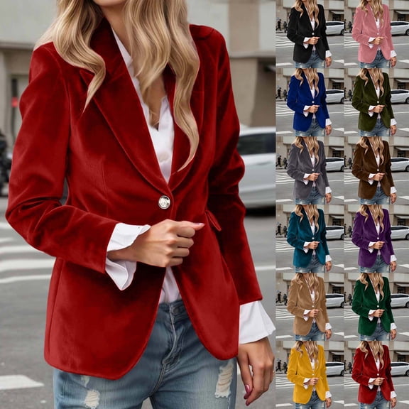 Tops For Women 2026 Trendy Soild Elegant Long Sleeve Lapel Casual Coat Fashion Clothes