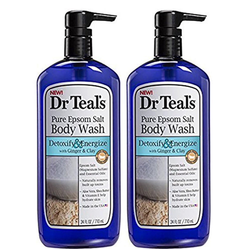 Dr.Teals Pure Epsom Salt Body Wash Detoxify and Energize Set of 2