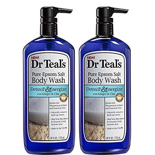 Dr.Teals Pure Epsom Salt Body Wash Detoxify and Energize Set of 2