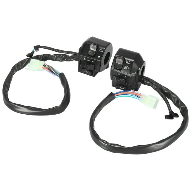 1 Pair Black 7/8" 22mm Motorcycle Handlebar Switch Horn Turn Signal Headlight Control Buttons