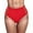 Red, variant on ANINEO Women Swimwear High Waist Bikini Bottoms Swimsuit Bottoms Strappy Swim Bottom Stylish Hawaii Summer Tropical Brazilian Beachwear