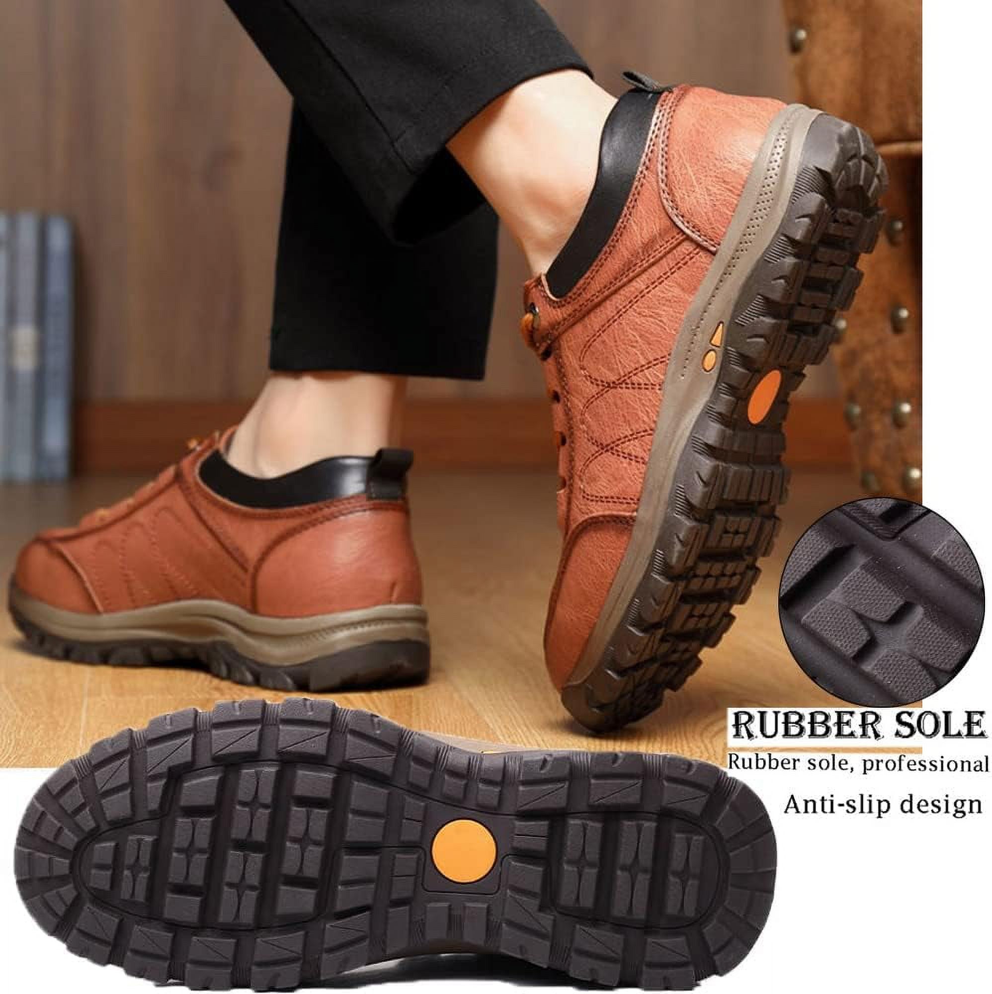 Men Hiking Shoes Arch Support Anti-Fatigue Anti Slip Shock-Absorbing Outdoor Snow Warm Running Boots,Large Sizes 6 to 13