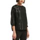 thumbnail image 1 of DKNY Blusa metálica líquida para mujer, negra, mediana, 1 of 1