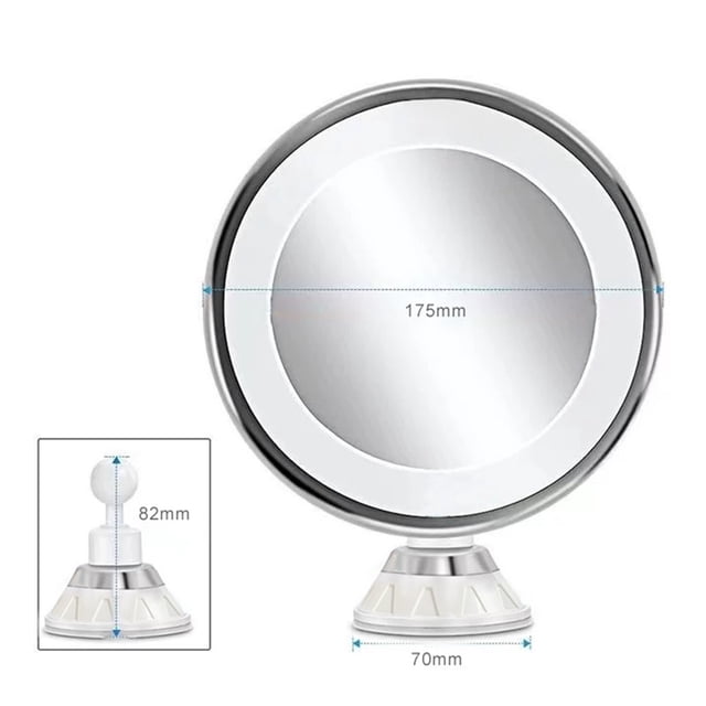 Version 10X Magnifying Makeup Vanity Mirror with Lights, LED Lighted Portable Hand Cosmetic Magnification Light up Mirrors for Home Tabletop Bathroom Shower and Travel