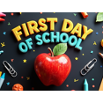thumbnail image 4 of Colorful Backdrop Banner with Apple and School Elements for First Day of School Party Supplies Photography Props Decorations School Events Classroom Decor Back to School Celebrations, 4 of 4