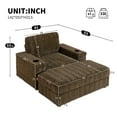 thumbnail image 2 of 42" Oversized Chaise Lounge Chair Indoor,Upholstered Accent Chair Armchair with Storage Ottoman and Cup Holders, Reading Couch with Deep Seat for Living Room,Bedroom,Brown, 2 of 13