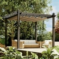 thumbnail image 4 of WildBreak Outdoor Pergola 10 x 10 Feet, Reinforced Frame, with Adjustable Canopy, Gray & Khaki, 4 of 7