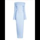 thumbnail image 2 of Vestido Tipo Suéter Ajustado con Hombros Descubiertos para Mujer, Vestido Formal de Larga, Elegante, para Fiesta en Club o Discoteca. Azul L, 2 of 8