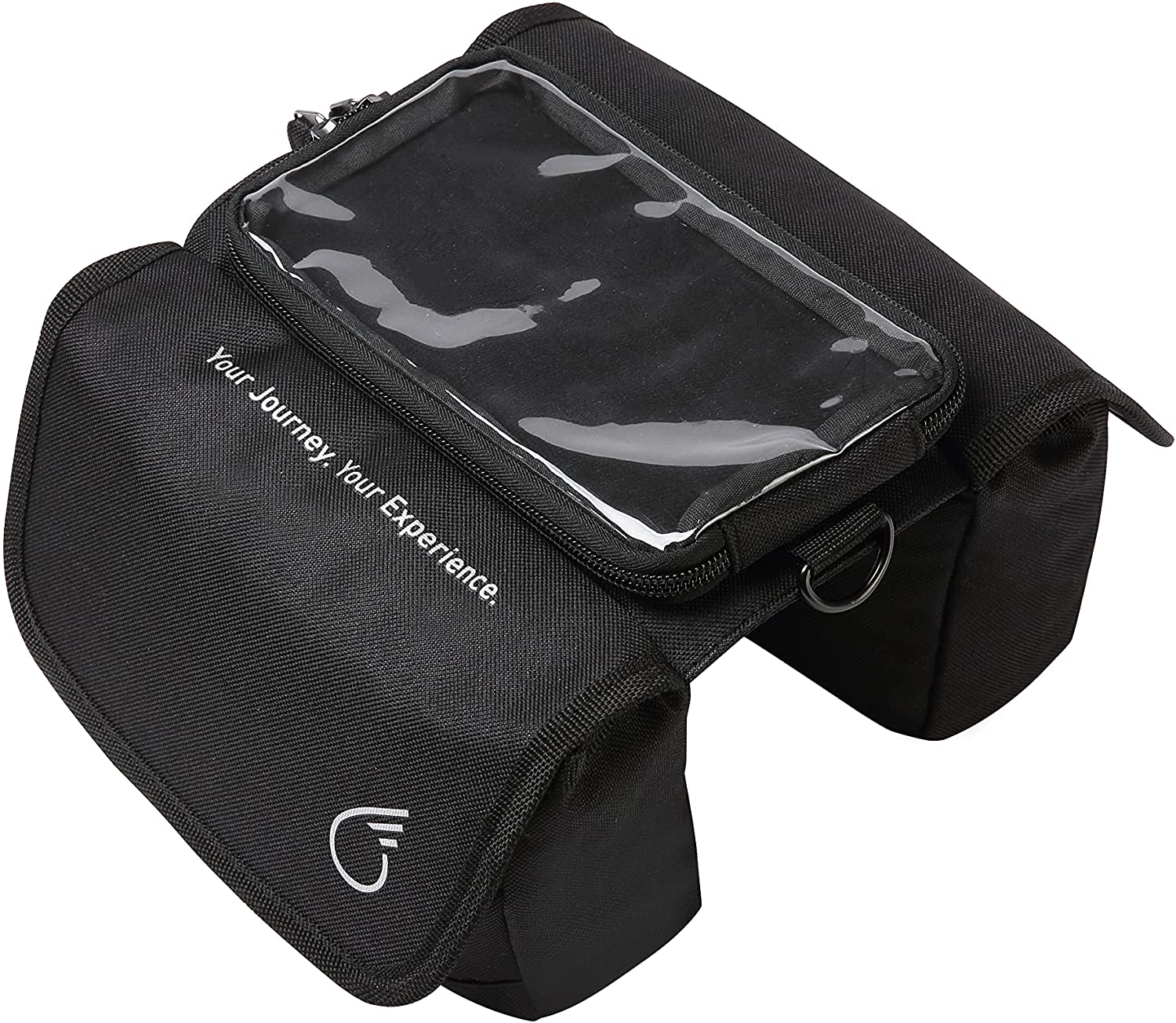sixthreezero Bicycle Pannier Bag Rear Rack Trunk with Waterproof Front Frame, Double Sided, Phone Holder, Black