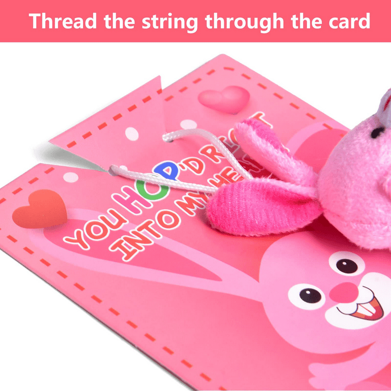 JOYIN 28 Pack Valentines Day Gifts for Kids Prefilled Hearts with Animal  Plush Toy Keychain and Valentines Day Cards for Kids Valentine Classroom