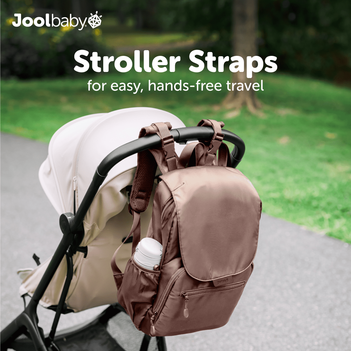 Jool Baby Diaper Bag Backpack with Changing Pad, Large Capacity, Insulated And Portable, Brown
