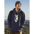 thumbnail image 2 of Colorful Welsh Corgi Walking Hoodie Men -Image by Shutterstock, Male Small, 2 of 4