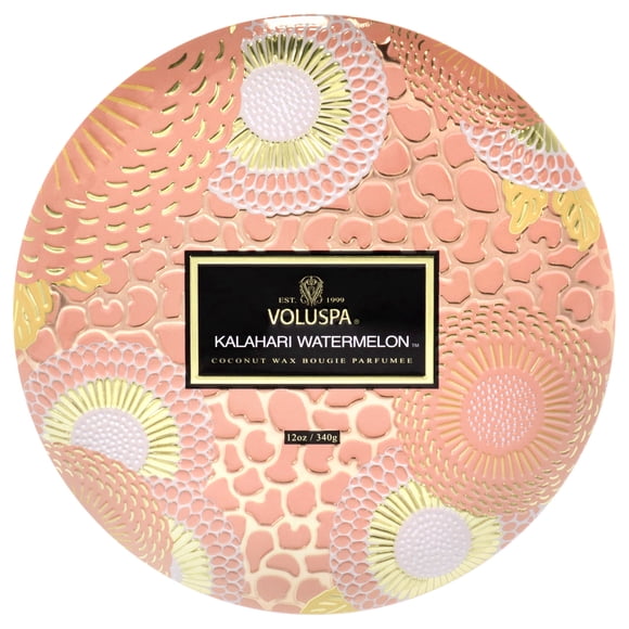 Voluspa Vela Vela de lata de 3 mechas - Kalahari Sandía 12 oz Voluspa Vela 12 oz