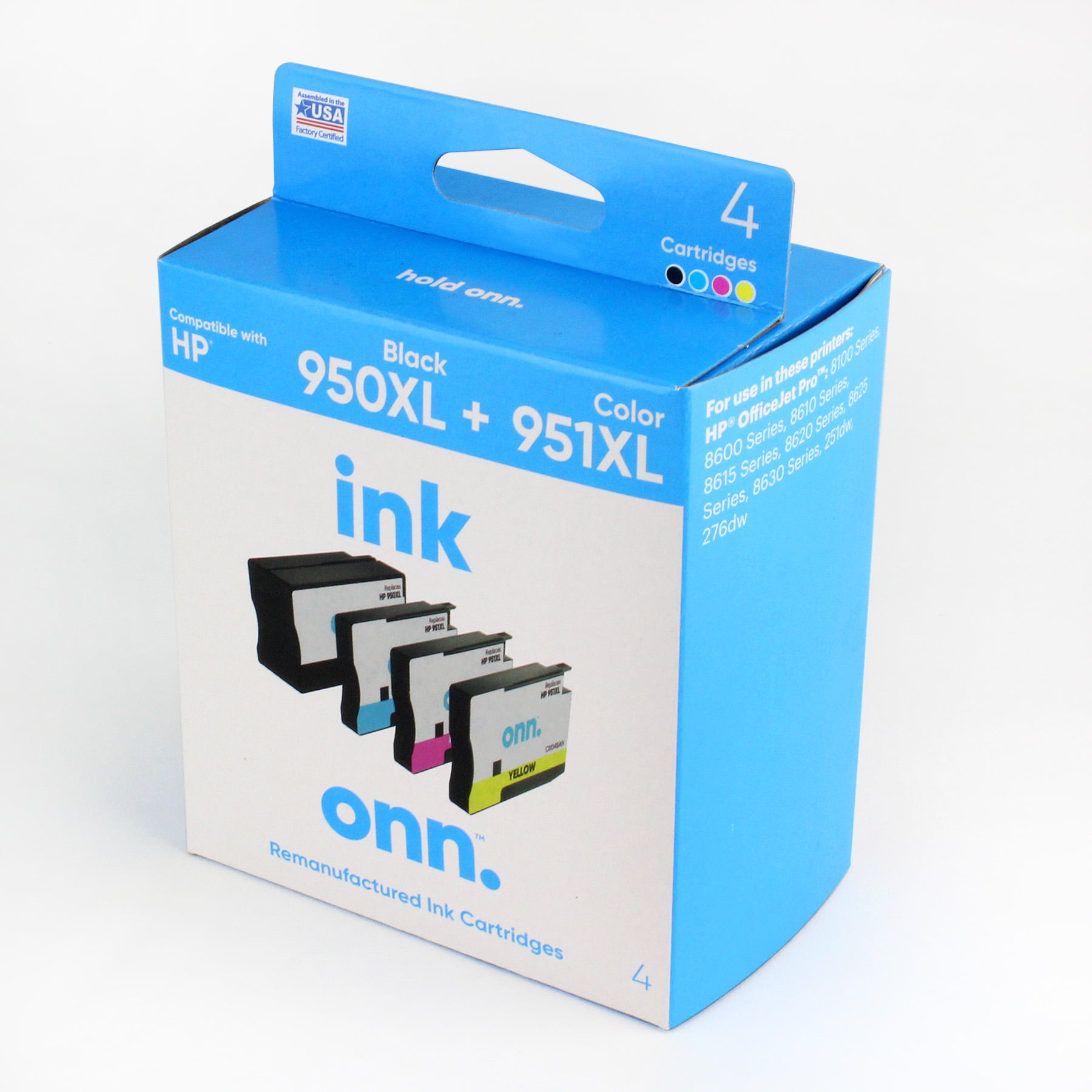 onn. HP 950XL Black and 951XL TriColor Remanufactured Ink Cartridges