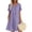 Purple, variant on Horkkom Womens Plus Size Dresses Short Sleeve V Neck Solid Color Linen Dress Beach Vacation Mini Dresses with Pockets, S-2XL