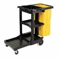 thumbnail image 1 of Cart-Janitorial, 3 Shelf With Zippered Bag, Black, 1 of 2