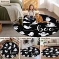 thumbnail image 5 of Helloween Round Area Rug 7Ft Washable Circle Rugs for Dorm Laundry Room, Boo Ghost Cute Spooky Black Non-Slip Carpet Floor Mats Indoor Outdoor Carpet Runner Aesthetic Home Decor, 5 of 8