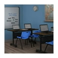 thumbnail image 3 of Regency Kobe 72 x 24 in. Flip-Top Privacy Nesting Table- Neo Walnut, 2 M Stack Chairs- Blue, 3 of 10