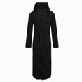 thumbnail image 4 of NOLDARES Men's Bathrobe Lightweight Kimono and Hooded Robes Breathable Bath Robe, Classic Plus Size Robe with Pockets for Shower Spa Lounge & House(H224-Black), 4 of 5